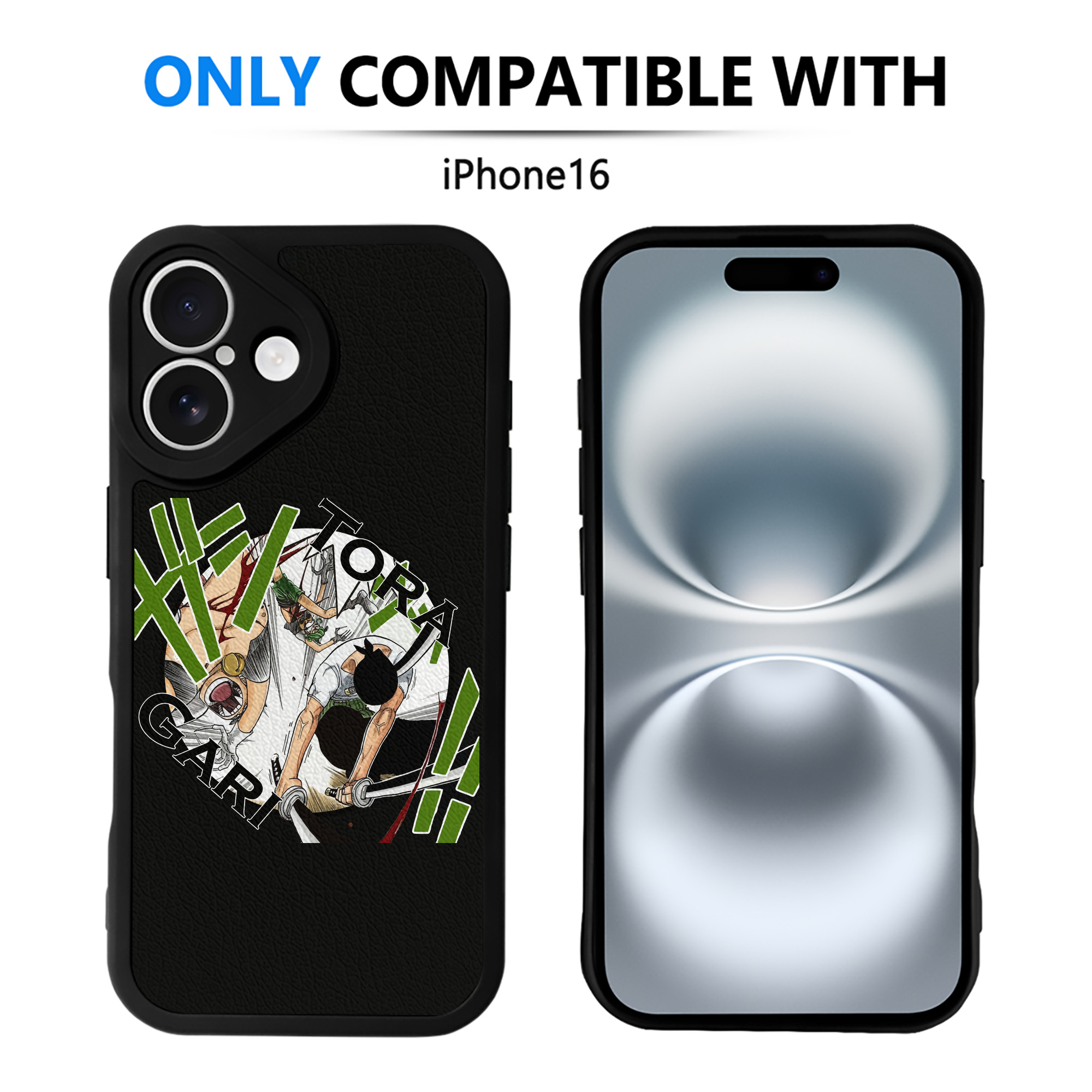 （画像用） ワンピース ロロノア・ゾロ ONE PIECE Roronoa Zoro 【iPhone 16シリーズ対応】シリコンスマホケース（レザー調） 材質：シリコン